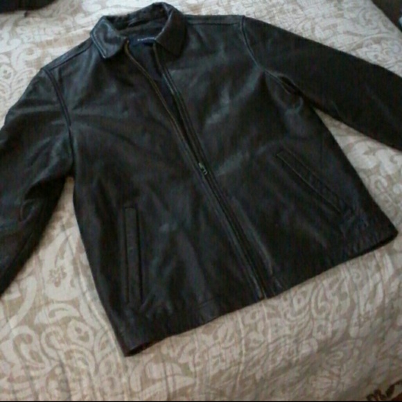 Structure Other - Black Genuine Leather Men's Jacket